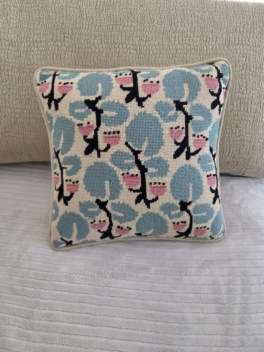 Needlepoint throw Pillow Napping Pillow
